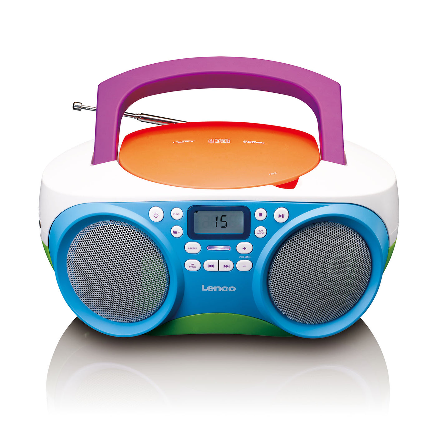 LENCO SCD-41 - Portable FM Radio and CD/USB-player - Multi colour