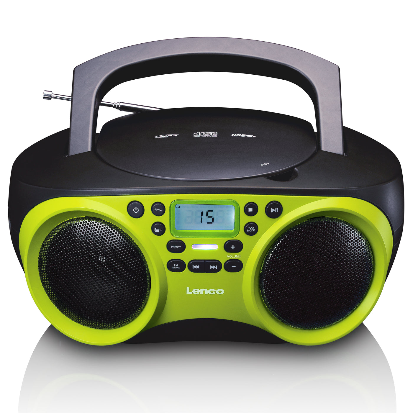 LENCO SCD-200LM Radio CD Player with MP3 and USB function - Lime