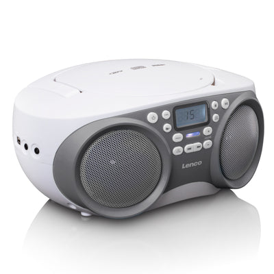 LENCO SCD-301GY - Draagbare FM Radio/CD/MP3 en USB speler - Grijs