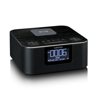 LENCO CR-650BK - DAB+/ FM-wekkerradio met Bluetooth® en draadloos opladen, zwart