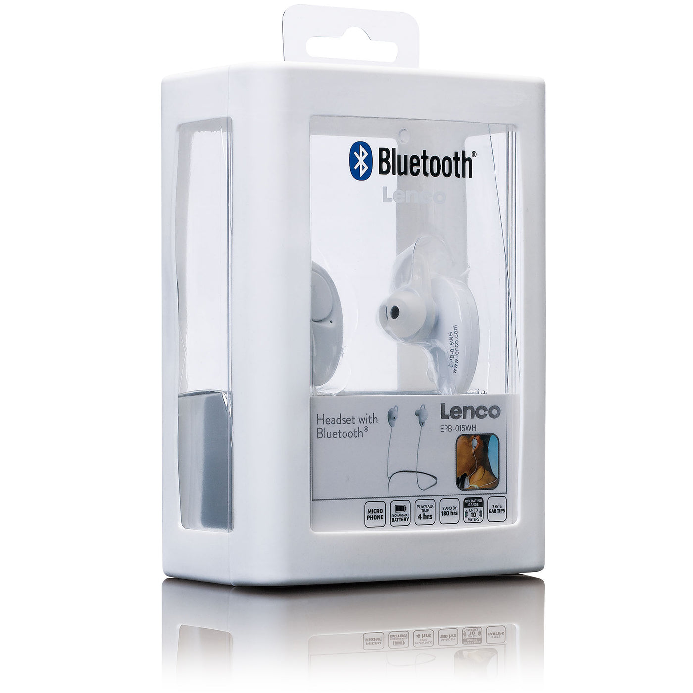 Lenco EPB-015WH - Bluetooth koptelefoon - in-ear - Wit