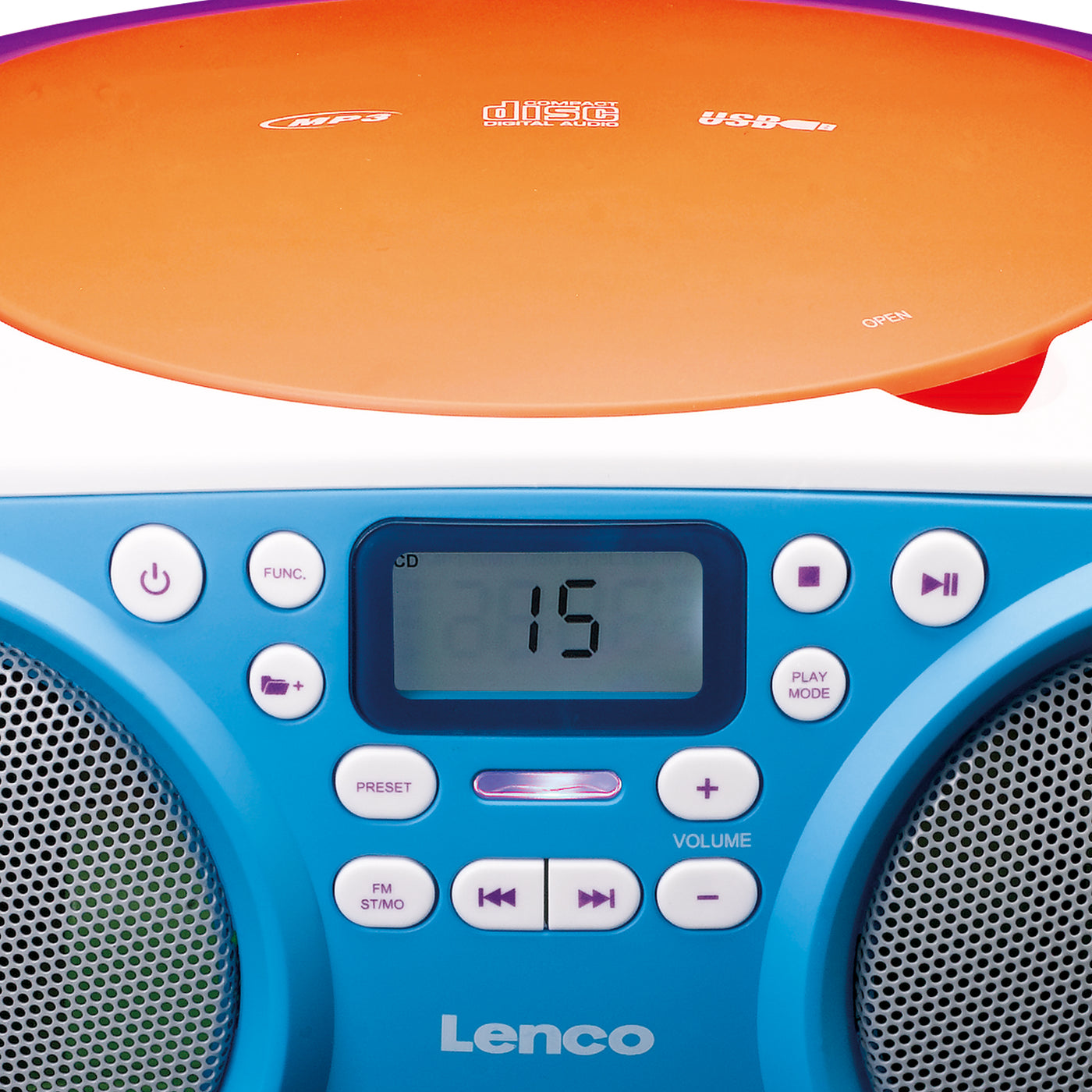 LENCO SCD-41 - Portable FM Radio and CD/USB-player - Multi colour