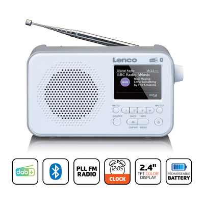 LENCO PDR-036WH - DAB + / FM Radio with Bluetooth® - White