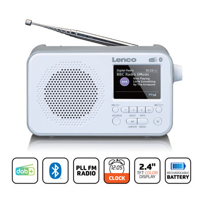 LENCO PDR-036WH - DAB+ / FM Radio met Bluetooth® - Wit